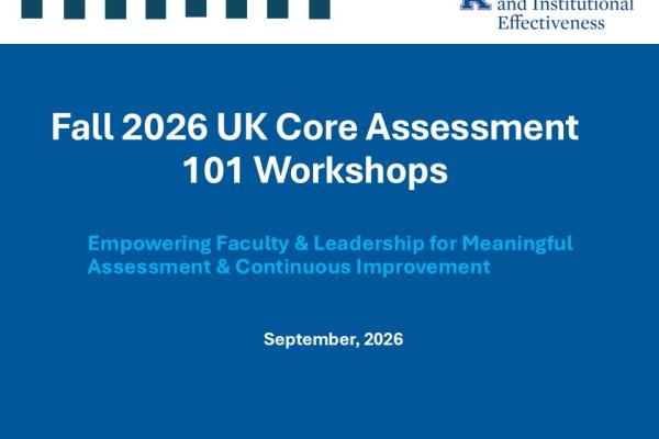 a featured image of Fall 26 UK Core Assessment Workshop