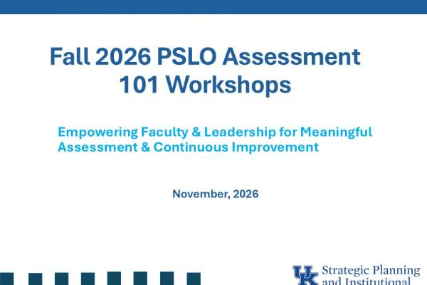 a featured image of Fall 26 PSLO Assessment Workshop