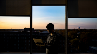 Student on Laptop