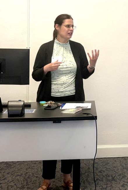 UK Director of Institutional Effectiveness Dr. Ania Peczalska speaking at the 10 Essential Skills Initiative