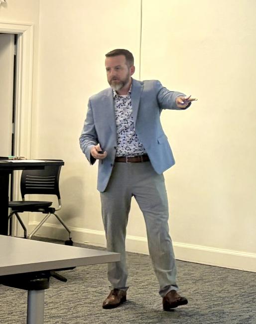 Associate Professor Lou Hirsch presenting at the 10 Essential Skills Initiative